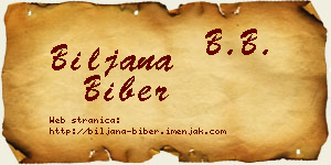 Biljana Biber vizit kartica